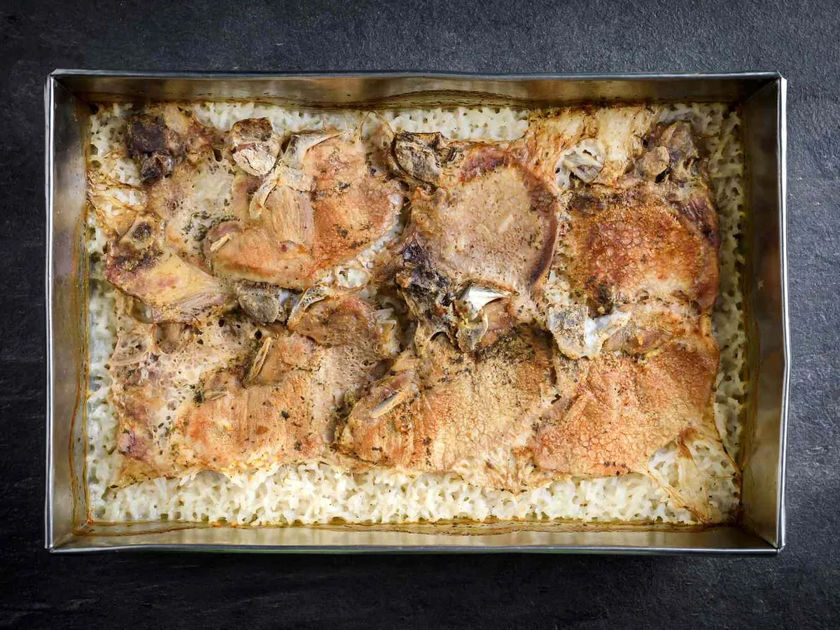 Baked Pork Chops and Rice