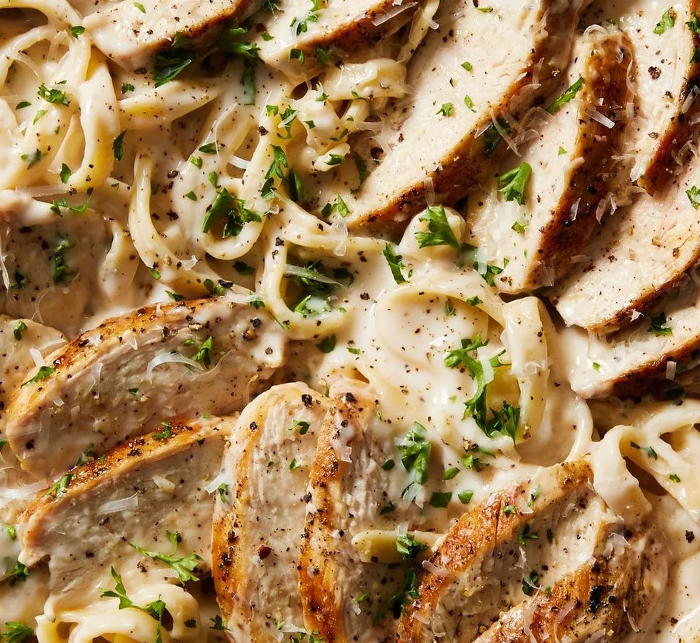 Chicken Alfredo with Parsley