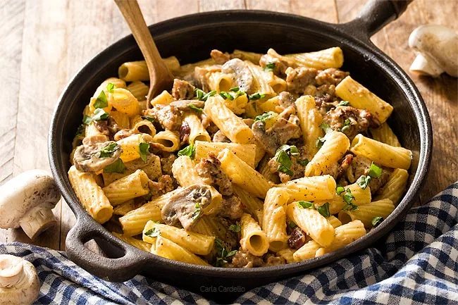 Creamy Pasta with Sausage and Mushrooms