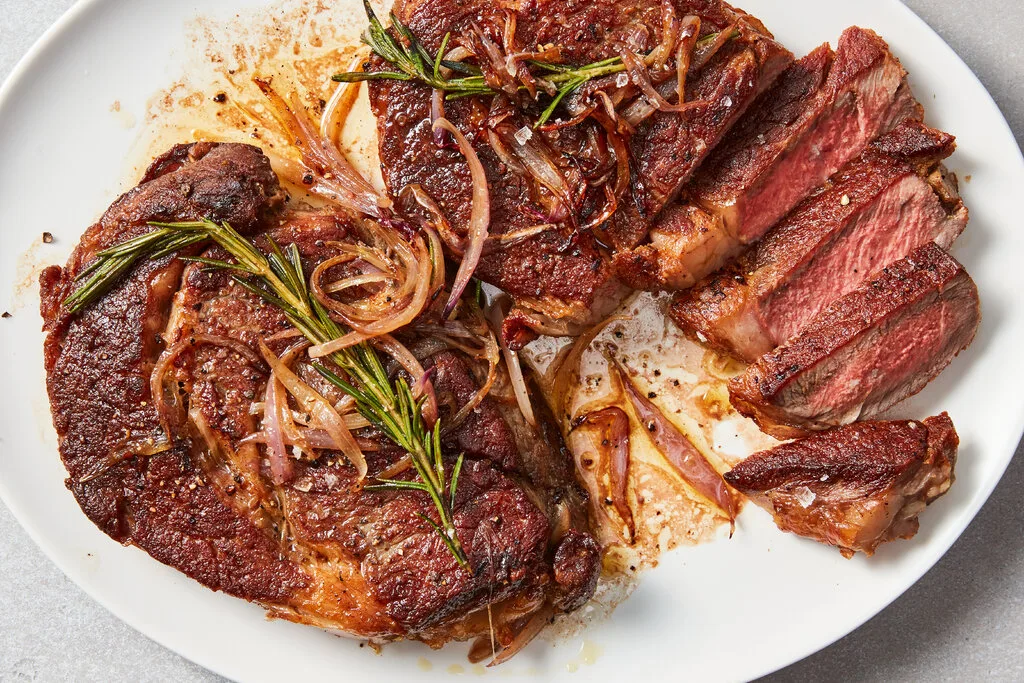 Creole Crusted Rib-Eye Steak With Dirty White Beans