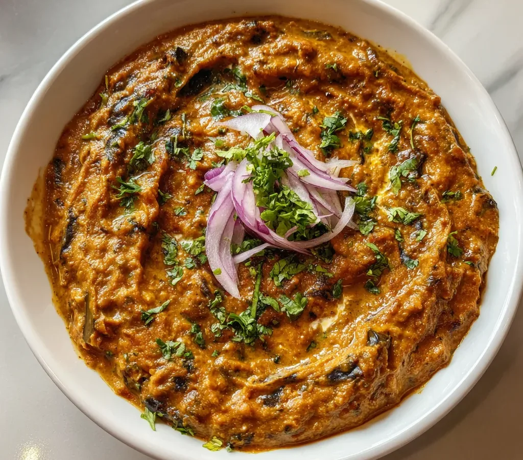 CURRIED EGGPLANT (BHARTHA)