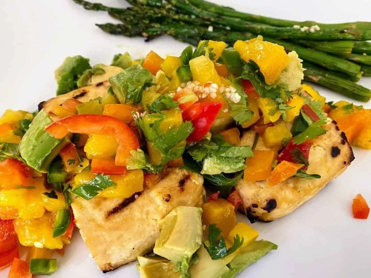Glazed Tofu Steaks with Mango Salsa