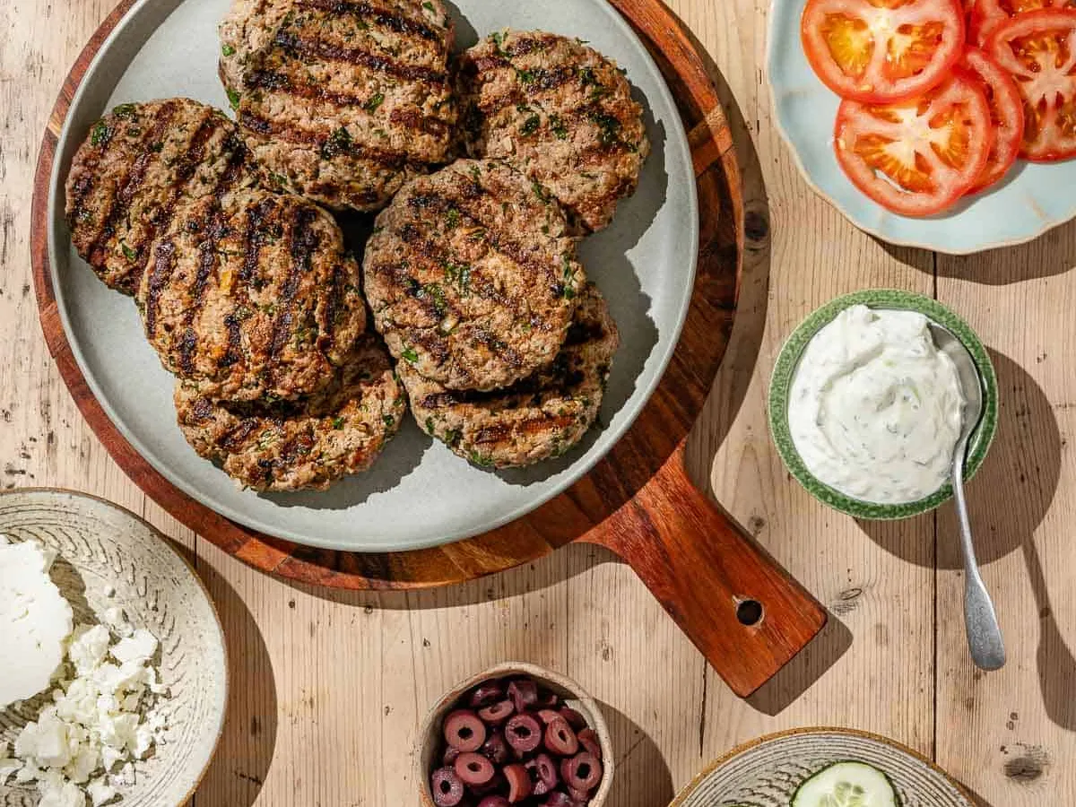 Grilled Lamb Patties With A White Bean And Mint