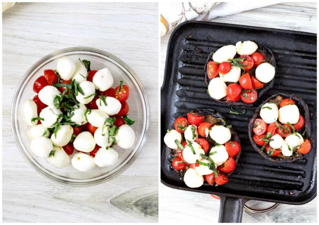 Grilled Tomato Risotto With Roasted Portobello Mushrooms
