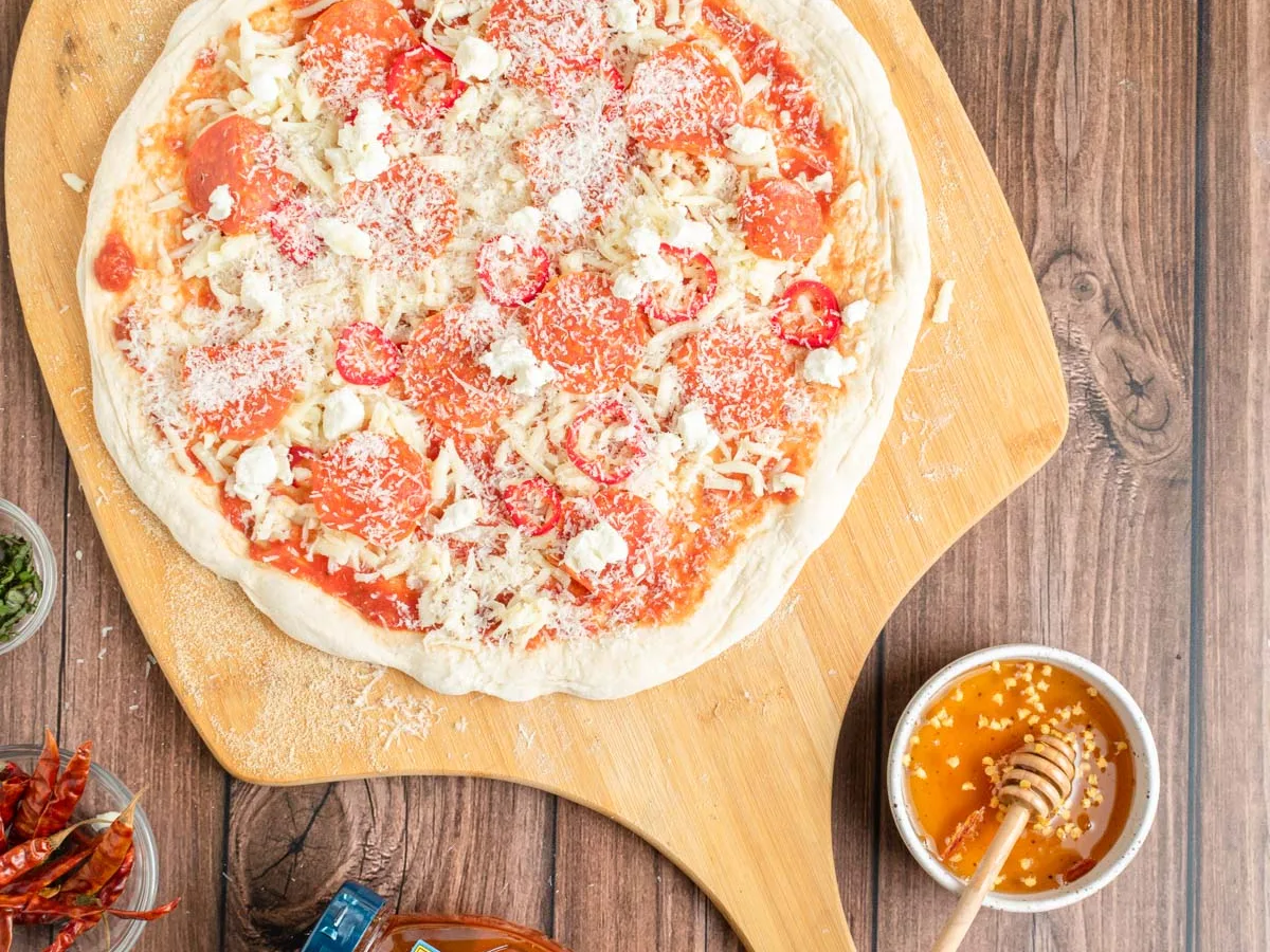 Red Grape Pizza with Honey, Rosemary and Pecorino