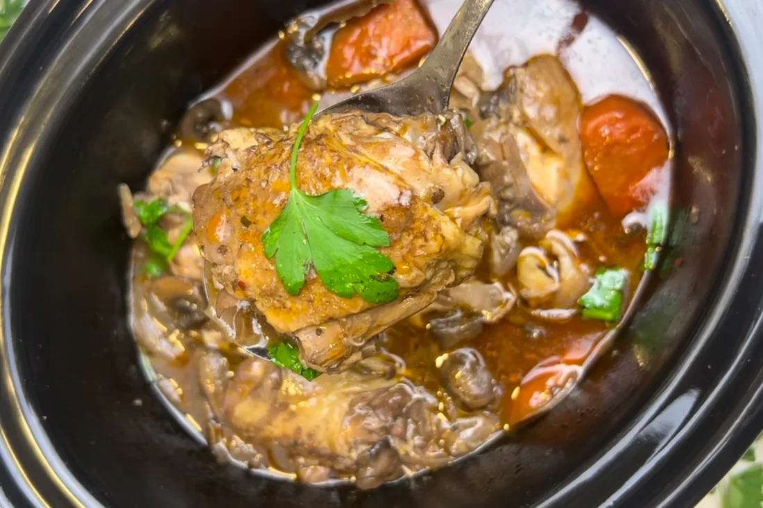 Slow Cooker Chicken Coq au Vin