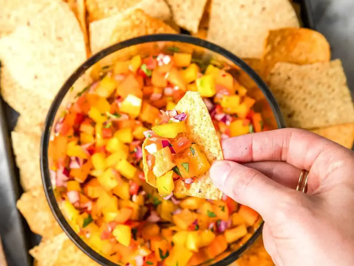 Yellow Bell Pepper Salsa with Cumin Tortilla Chips